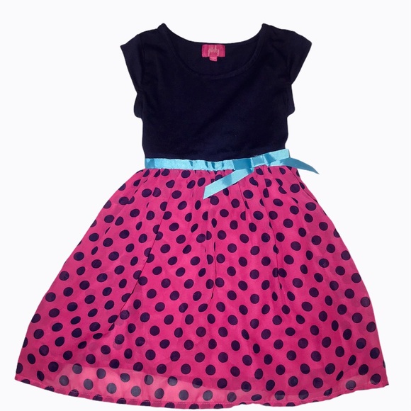 Pinky Toddler Girls Navy & Pink Dress Size 5T - Picture 1 of 5